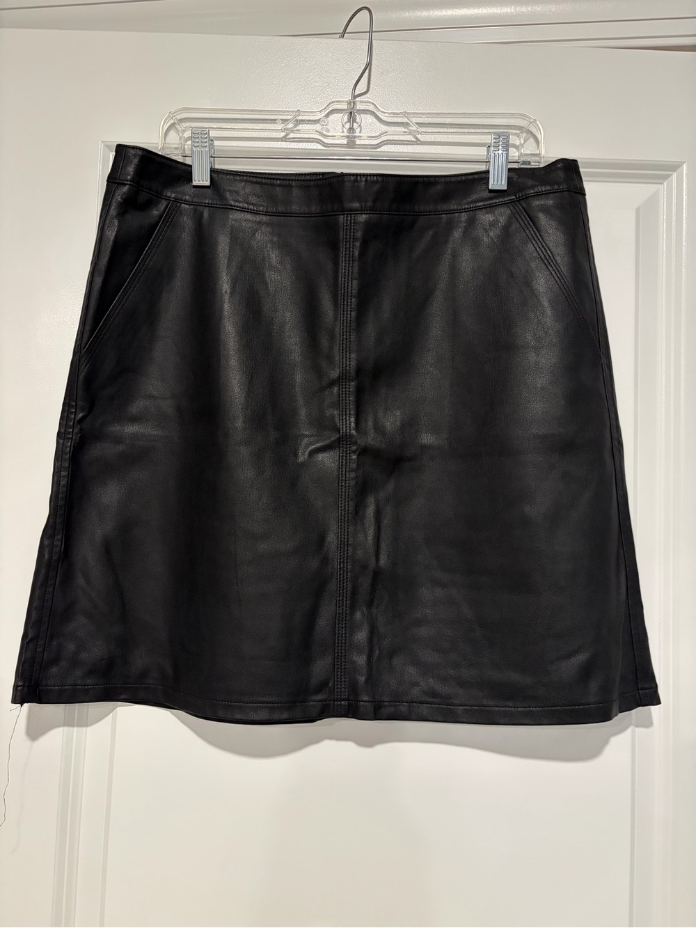 Loft Women’s Black Faux Leather A-Line Skirt